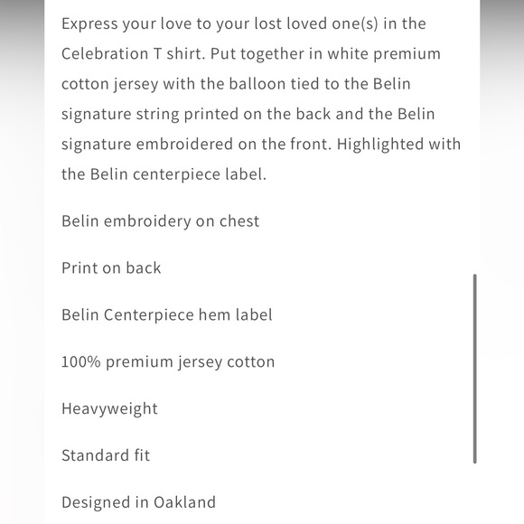 BELINCLOTHING Celebration of Life Tee N178 N244 - Picture 9 of 12